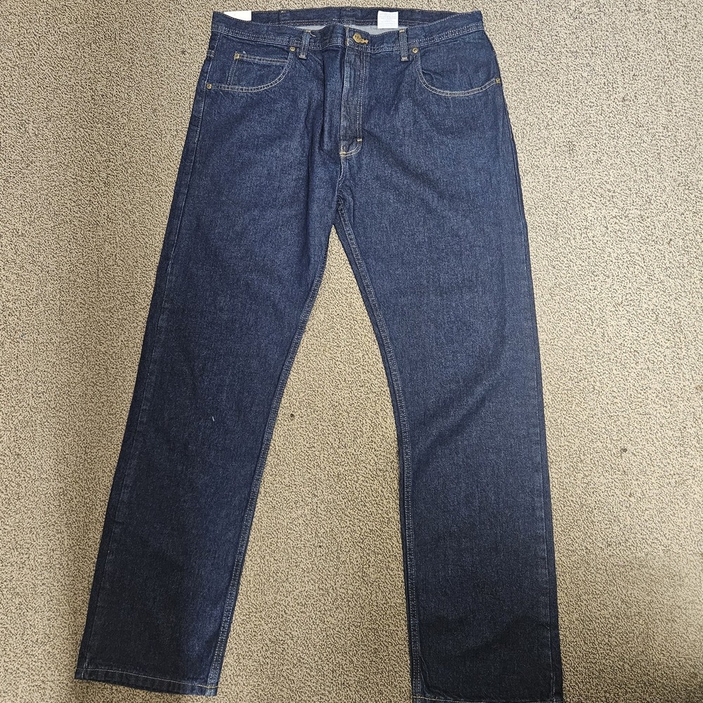 Key Jeans Mens 40x34 Blue Denim Cotton 5 Pockets‎ Straight Leg